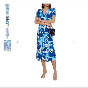 Diane Von Furstenberg Blue Floral Midi Dress